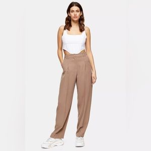 Mink Twill Slouch Tapered High Waist Pants size 4 NWOT